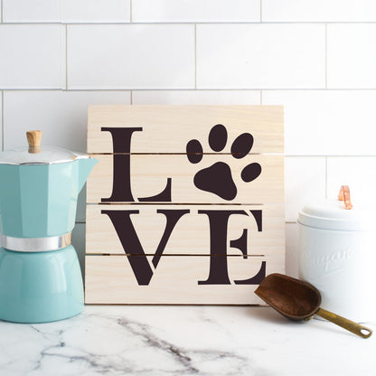 Love Paw Print Stencil