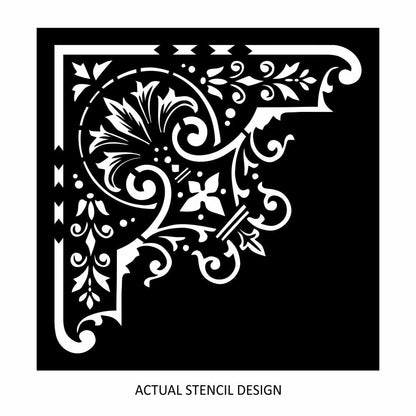 Emilio Damask Corner Stencil