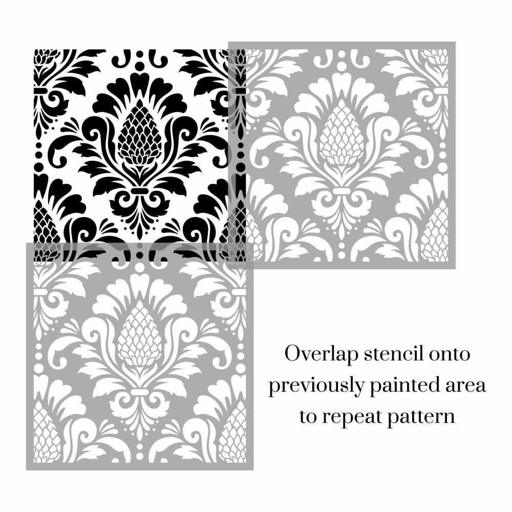 Pinecone Damask Allover Stencil