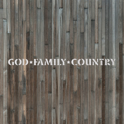 God Family Country Stencil