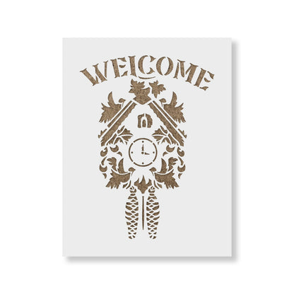 Cuckoo Clock Welcome Stencil