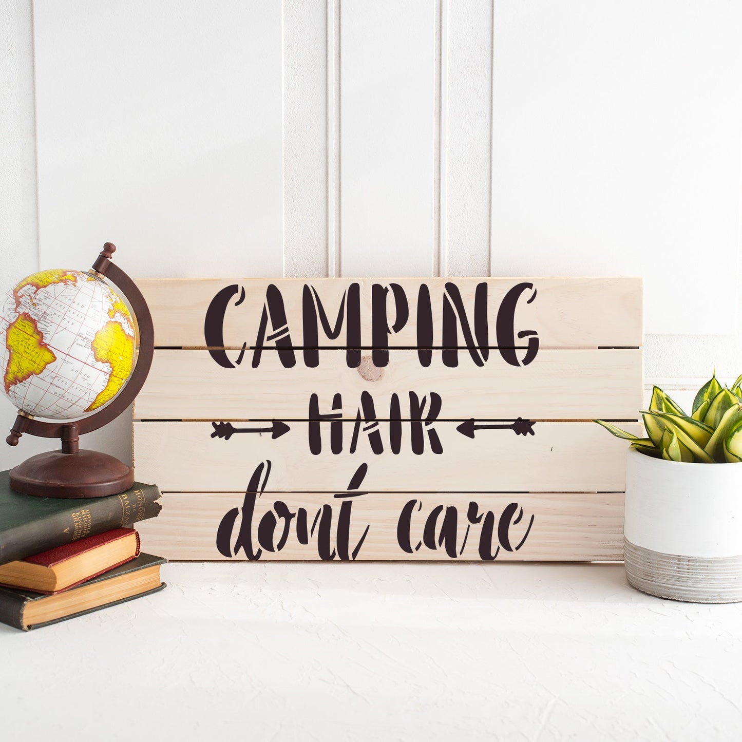 Camping Hair Stencil