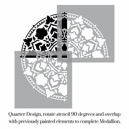 Sanzio Leafy Medallion Stencil