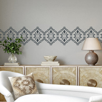 Taj Damask Border Stencil