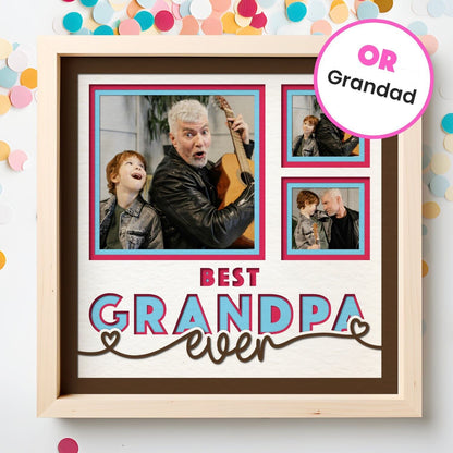 Best Grandpa Ever - 9 x 9 Inch photo Frame - 1, 2, 3 or 6 photos / Multi Colour