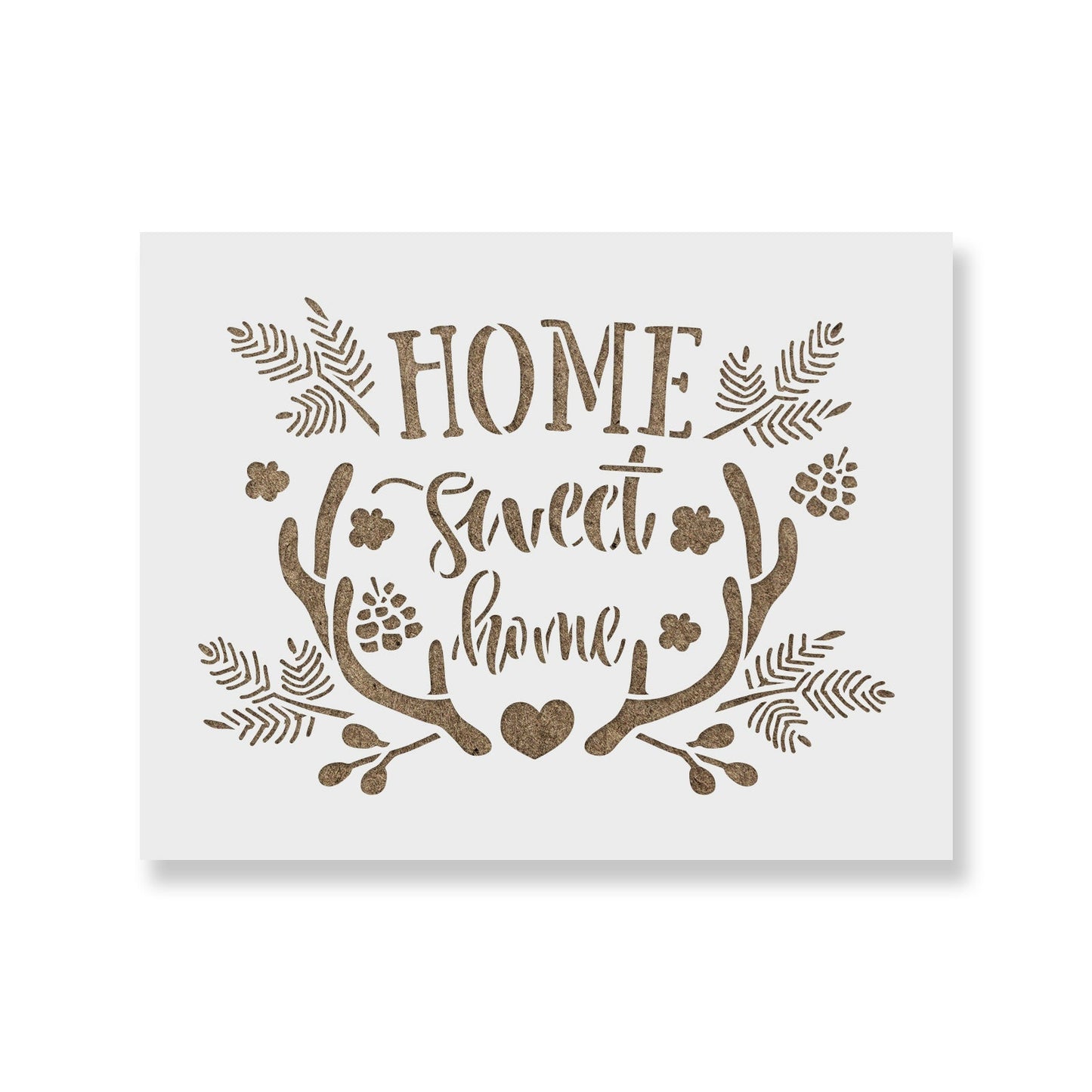 Home Sweet Home Antler Heart Stencil