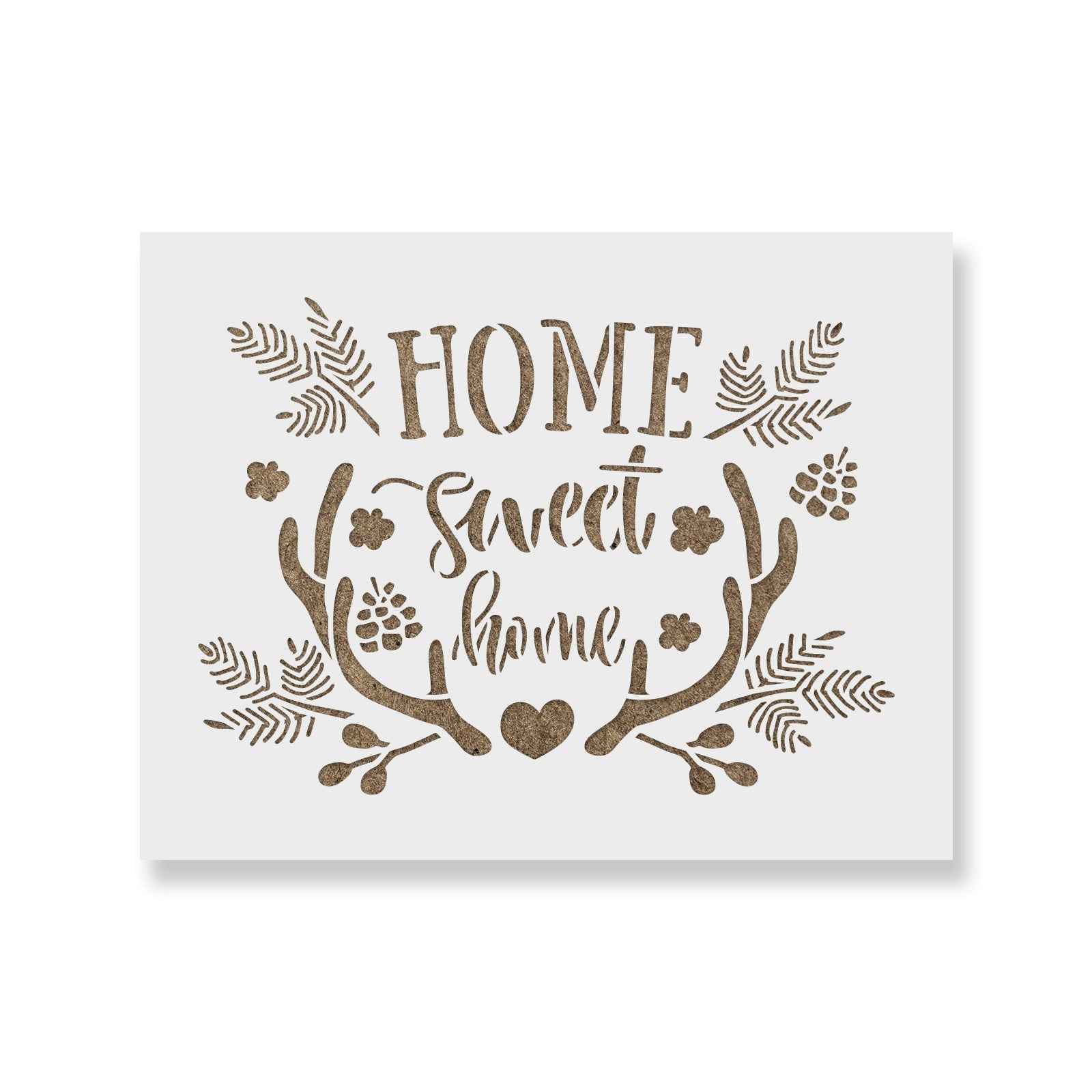 Home Sweet Home Antler Heart Stencil