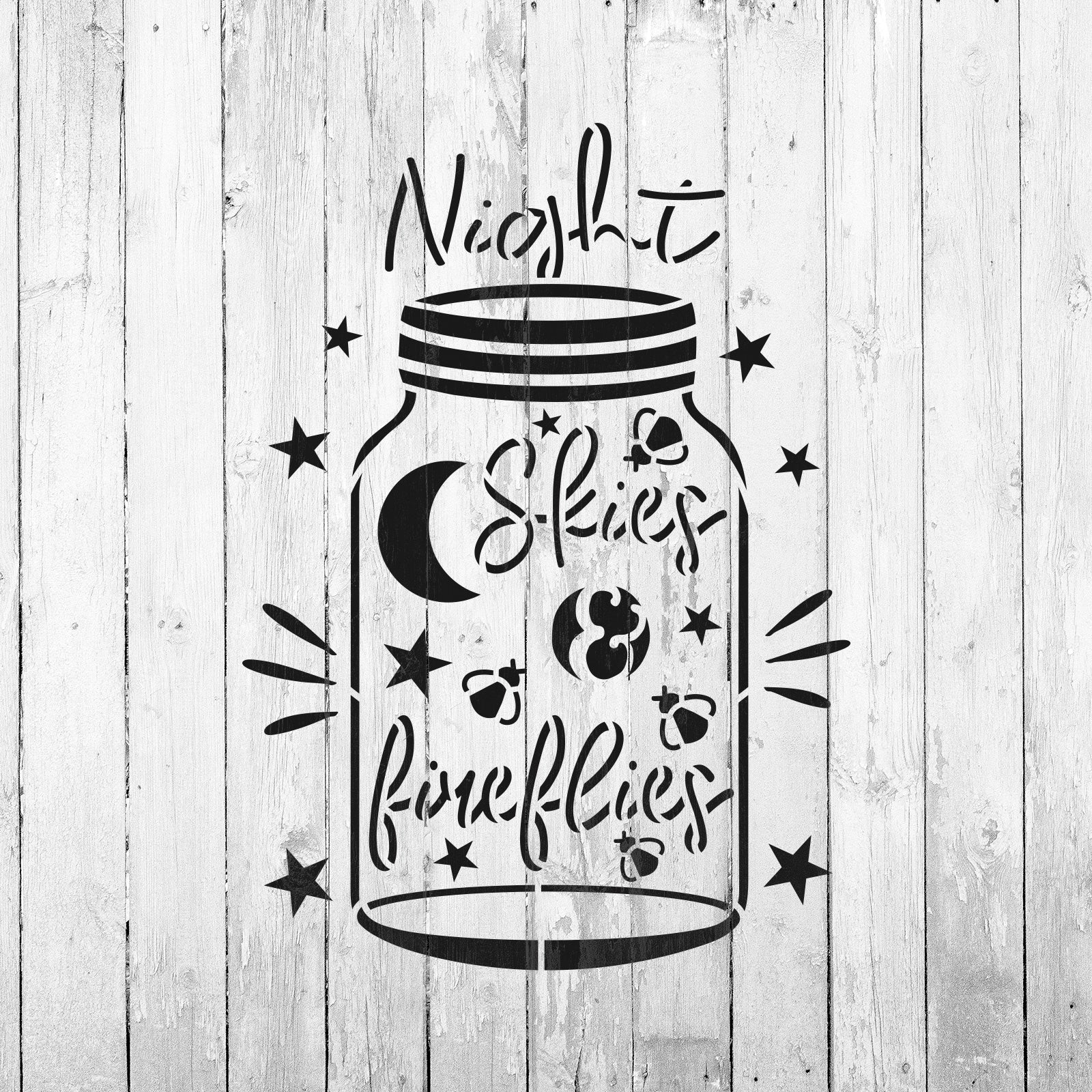 Night Skies Firefly Jar Stencil