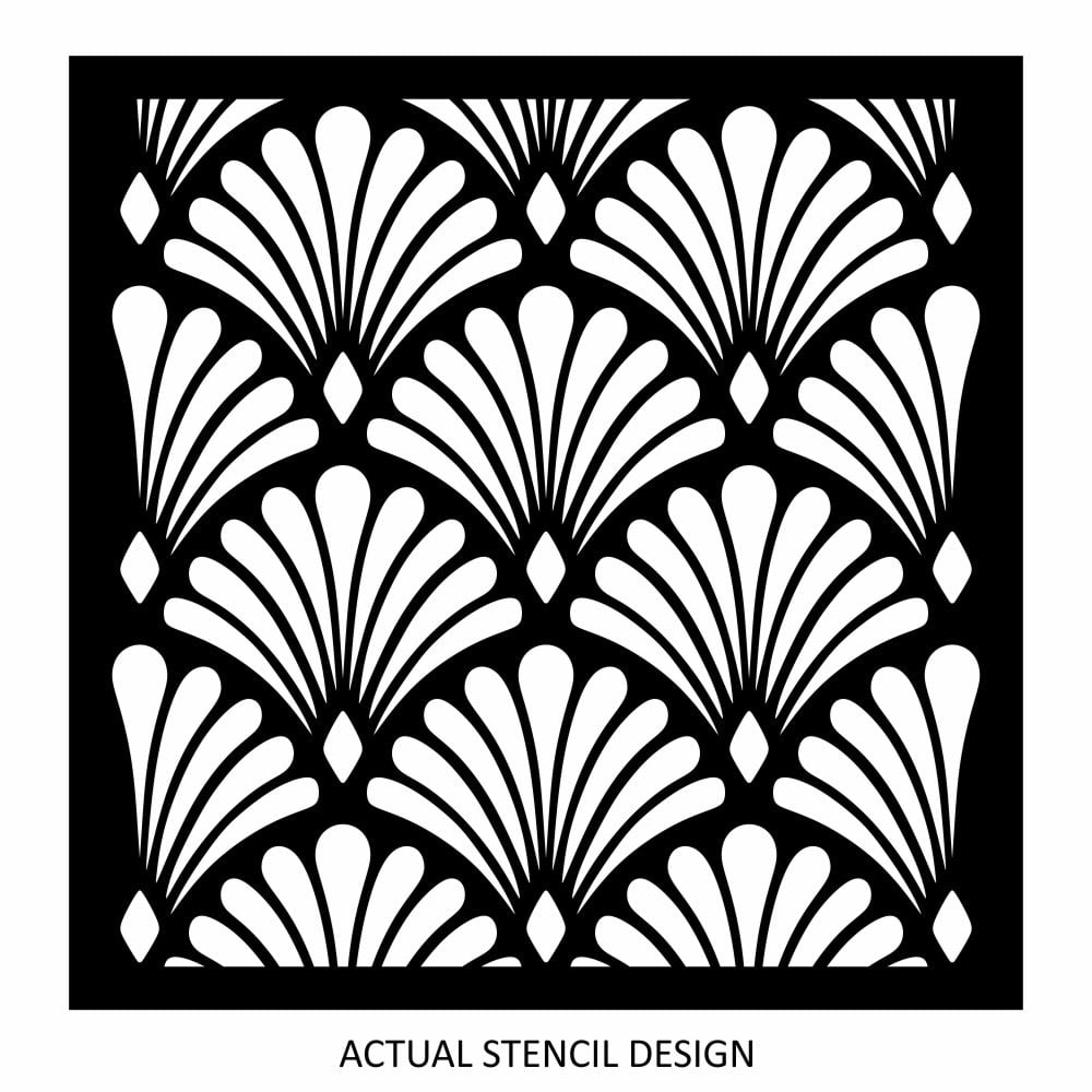 Elegant Scallop Retro Stencil