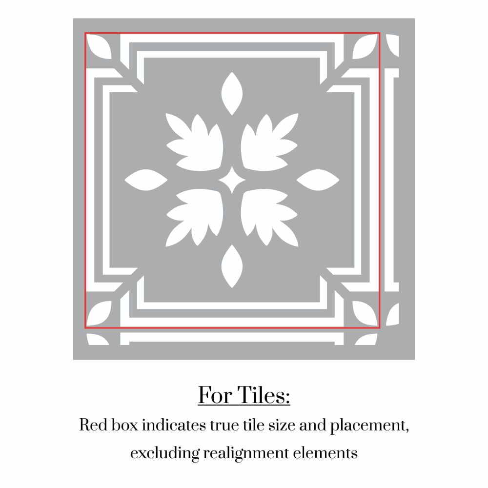 Retro Leafy Tile Stencil