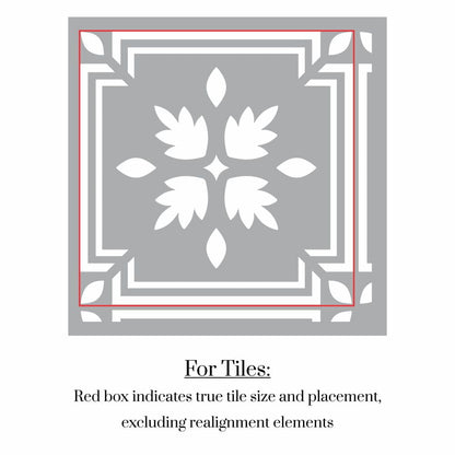 Retro Leafy Tile Stencil