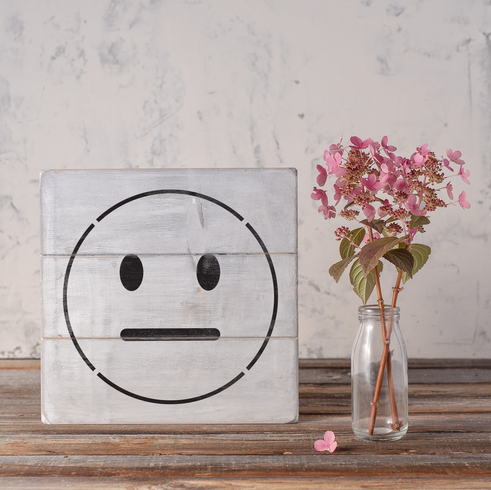 Emoji Straight Face Stencil