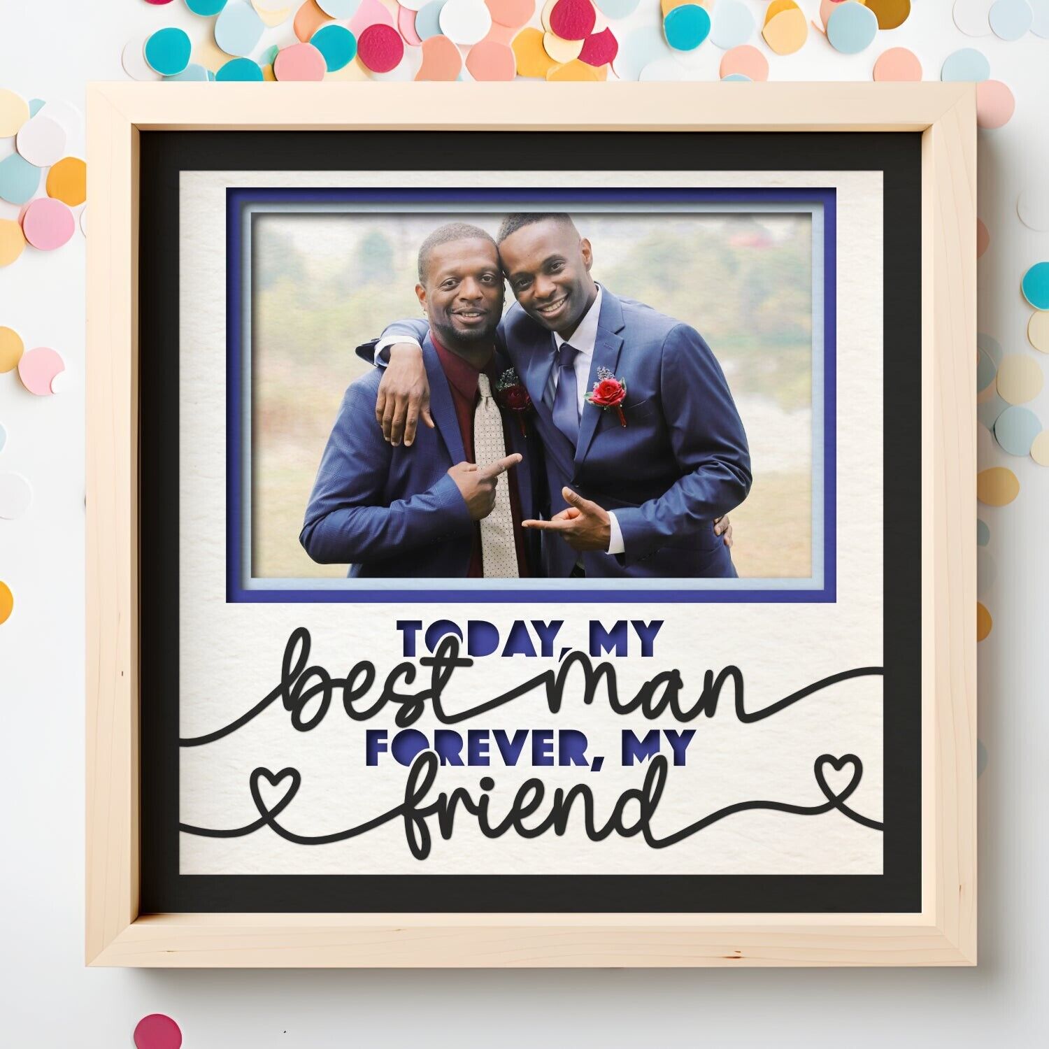 Today My Best Man - 9 x 9 Inch photo Frame - 1, 2, 3 or 6 photos / Customisable