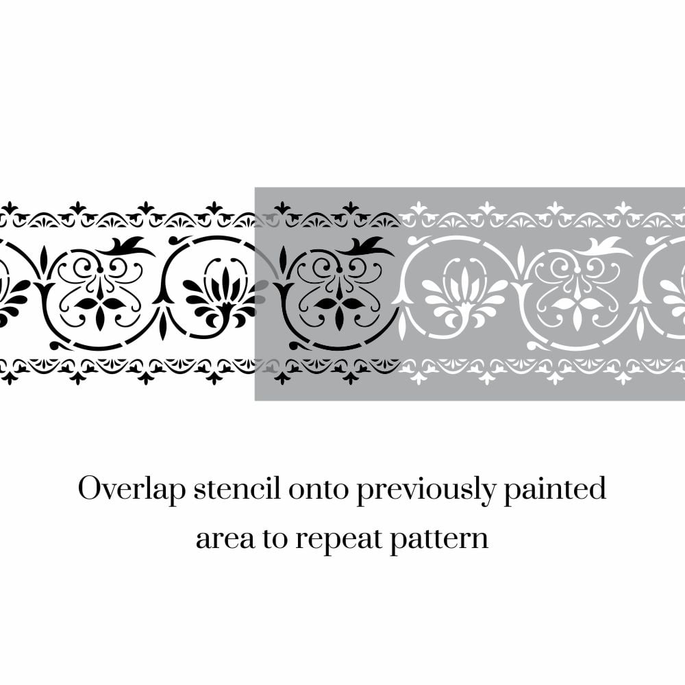 Turkish Floral Border Stencil