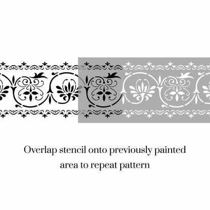 Turkish Floral Border Stencil