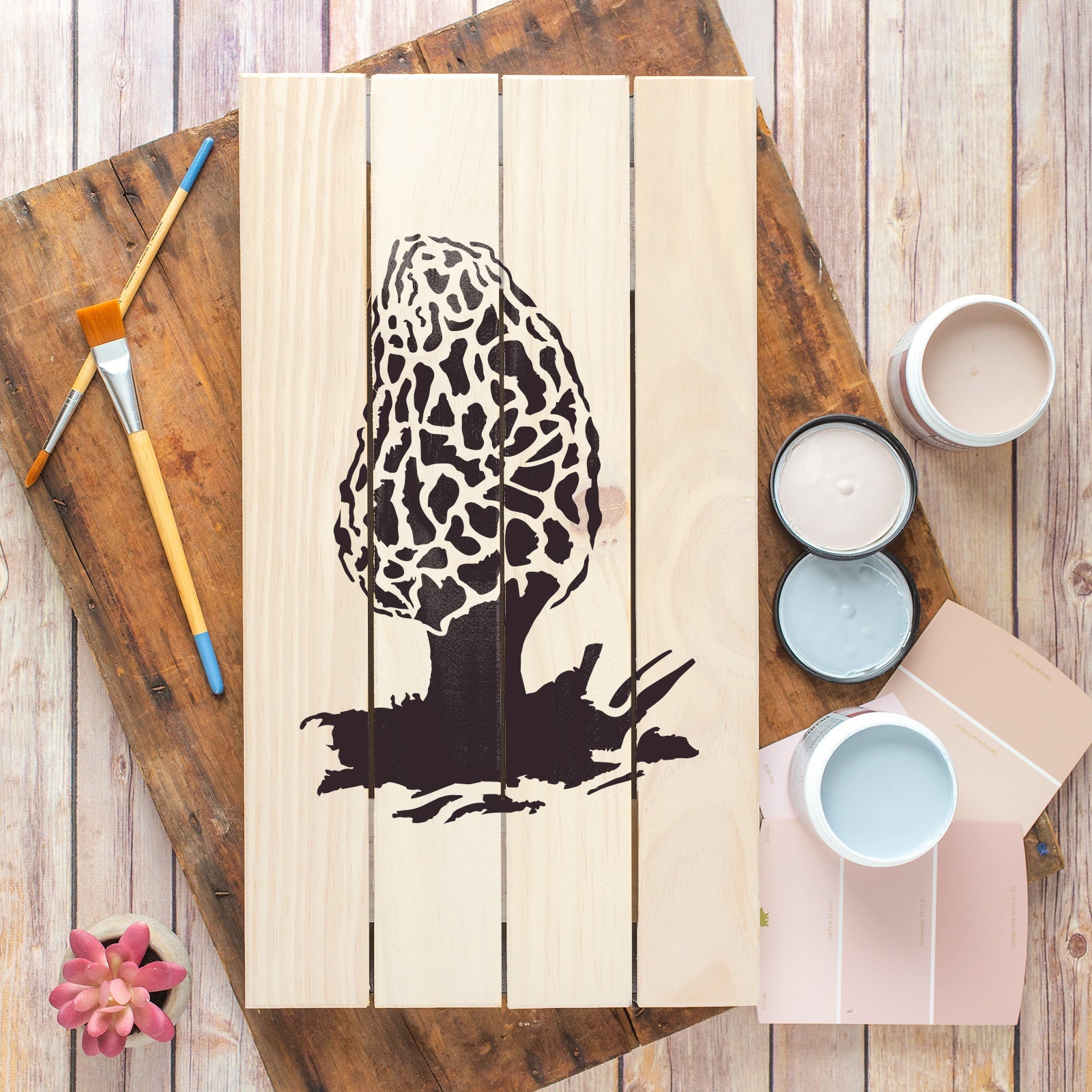 Morel Mushroom Stencil