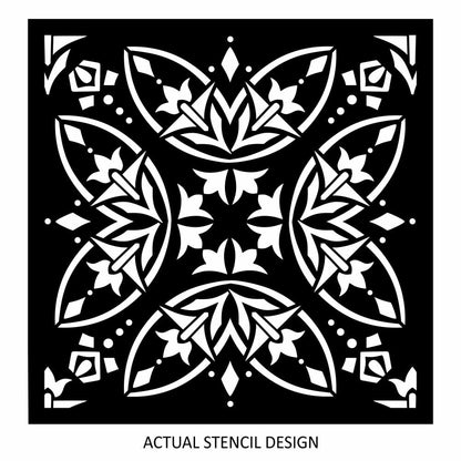 Aztec Floral Deco Stencil