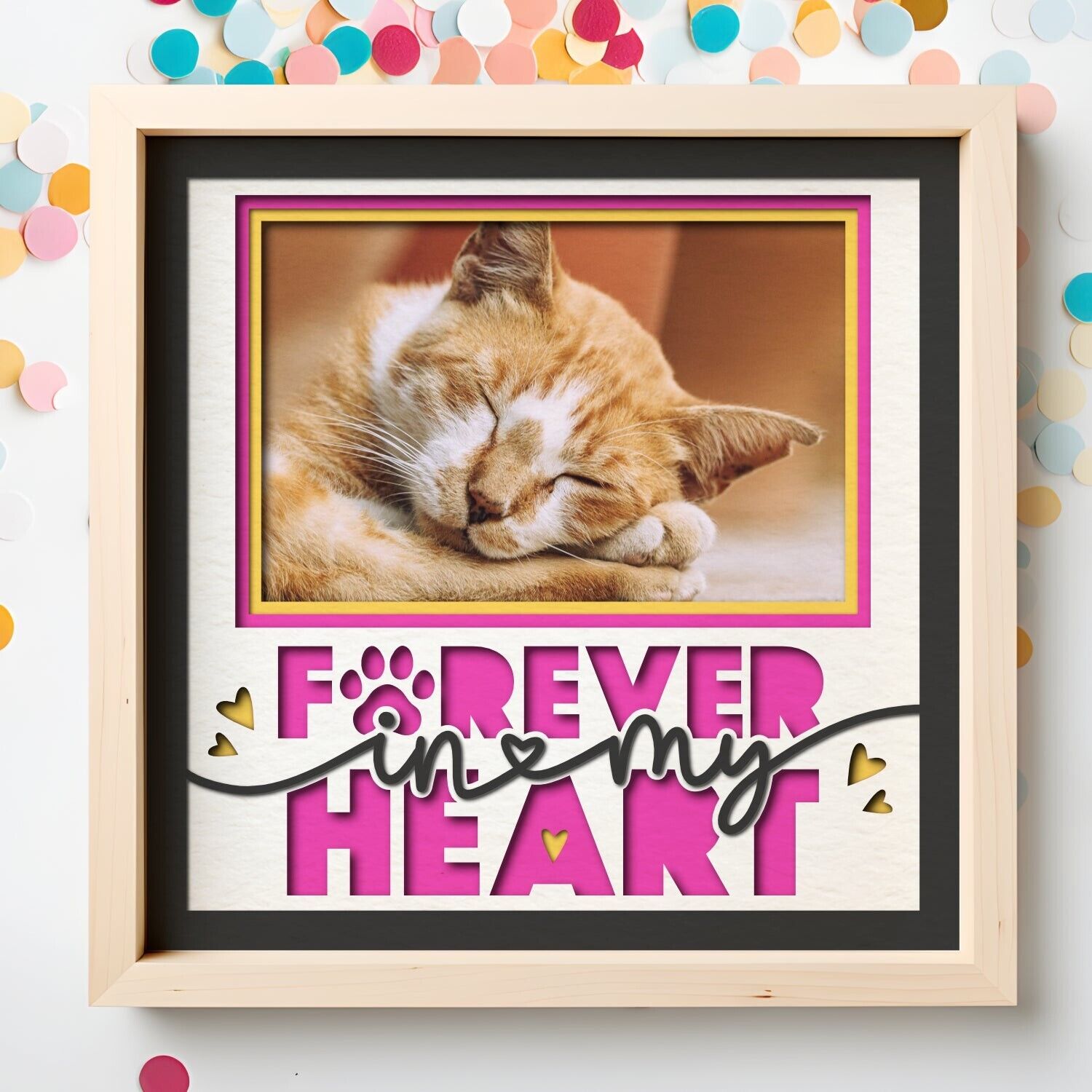 Forever In Our / My Heart(s) Pet- 9 x 9 Inch Photo Frame - 1, 2, 3 or 6 photos