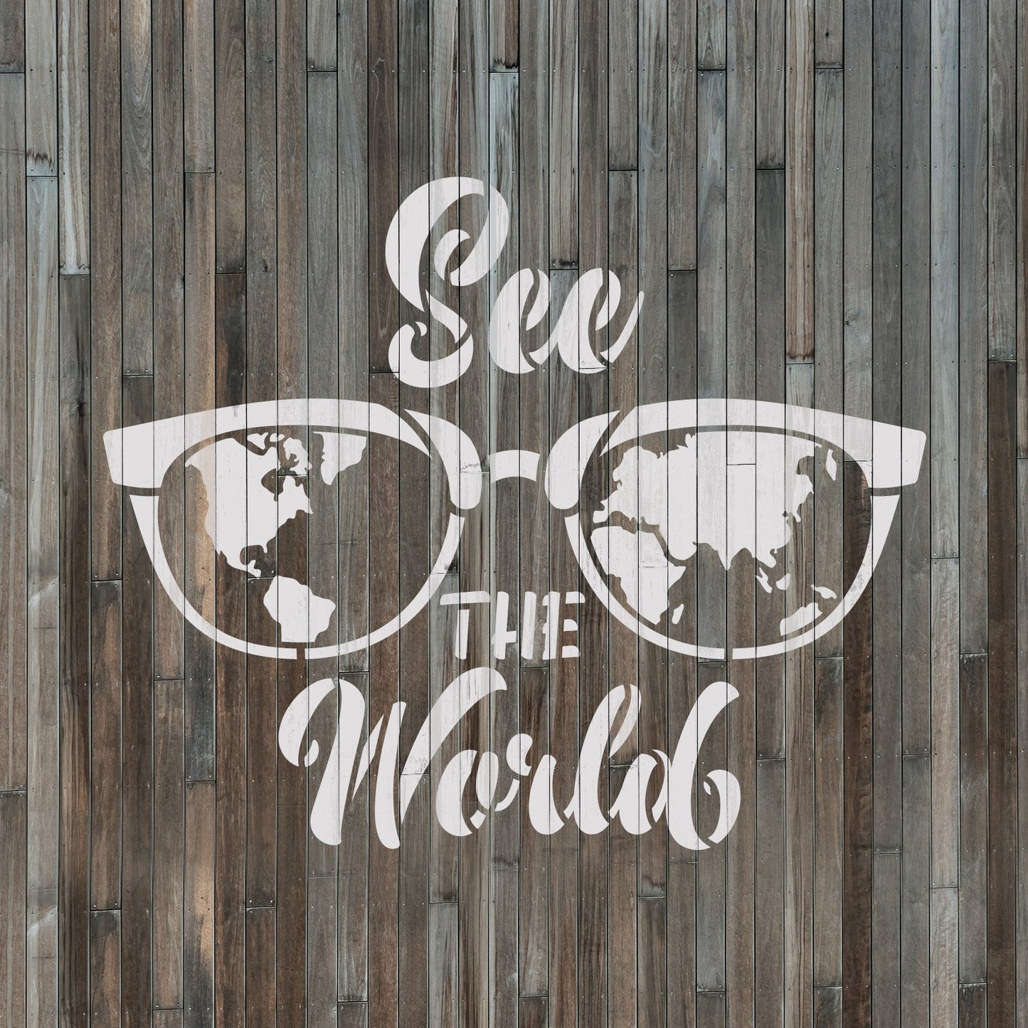 See The World Map Stencil