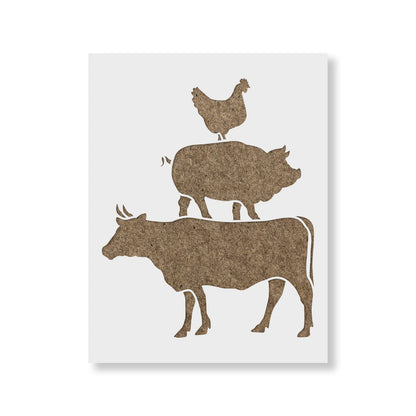 Cow Pig Chicken Stencil