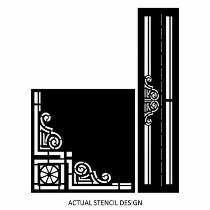 Athena Damask Corner Stencil Set