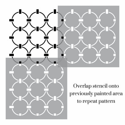 Modern Linked Chain Trellis stencil