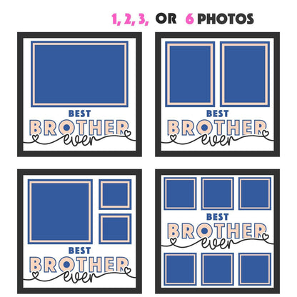 Best Brother Ever - 9 x 9 Inch photo Frame - 1, 2, 3 or 6 photos / Multi Colour