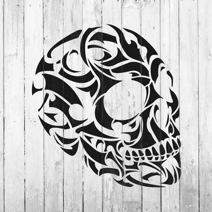 Tribal Skull Stencil