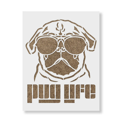 Pug Life Sunglasses Stencil