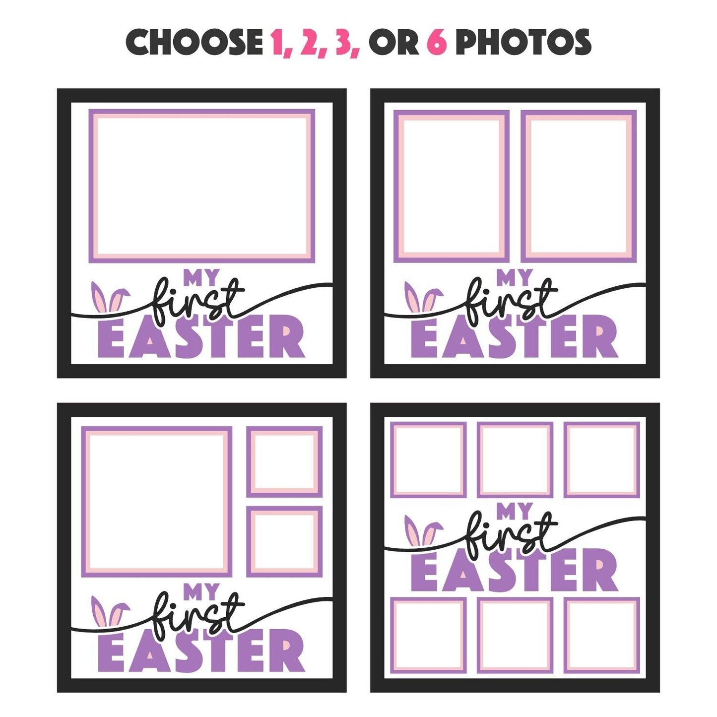 My First Easter - 9 x 9 Inch Photo Frame - 1, 2, 3 or 6 photos / Multi Colour