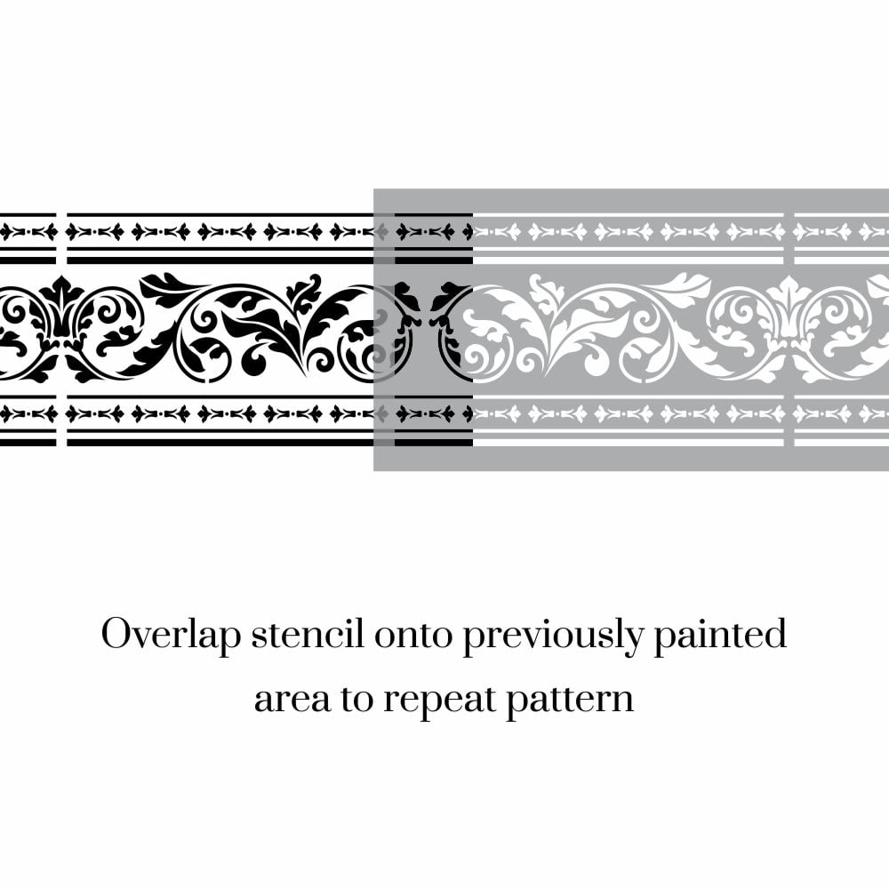 Sierra Damask Border Stencil