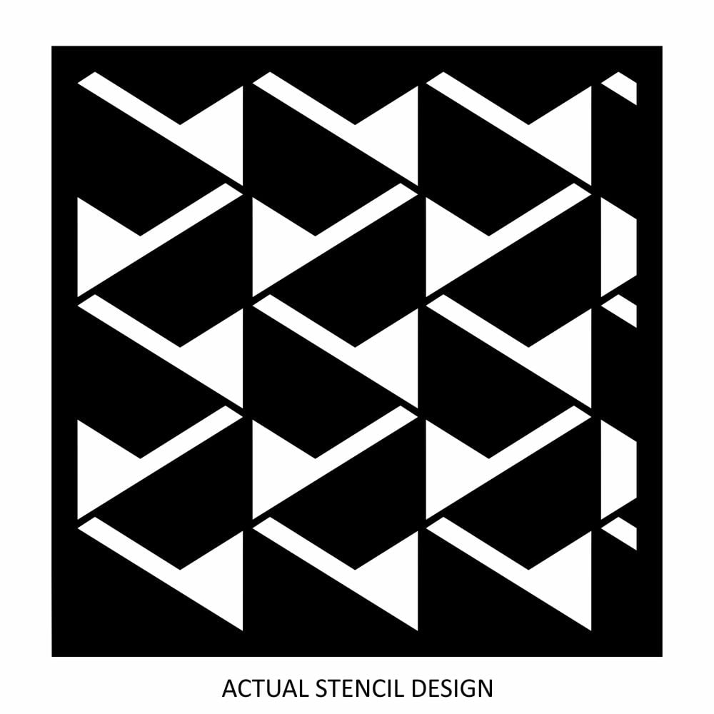 Aztec Zigzag Illusion Stencil