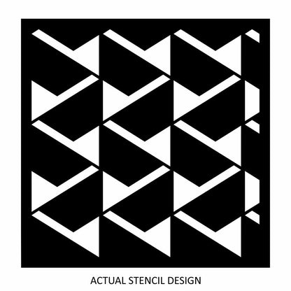 Aztec Zigzag Illusion Stencil