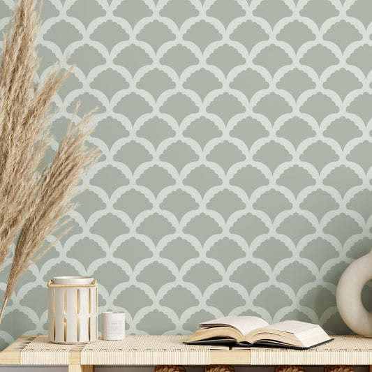 Moroc Scallop Wall Stencil