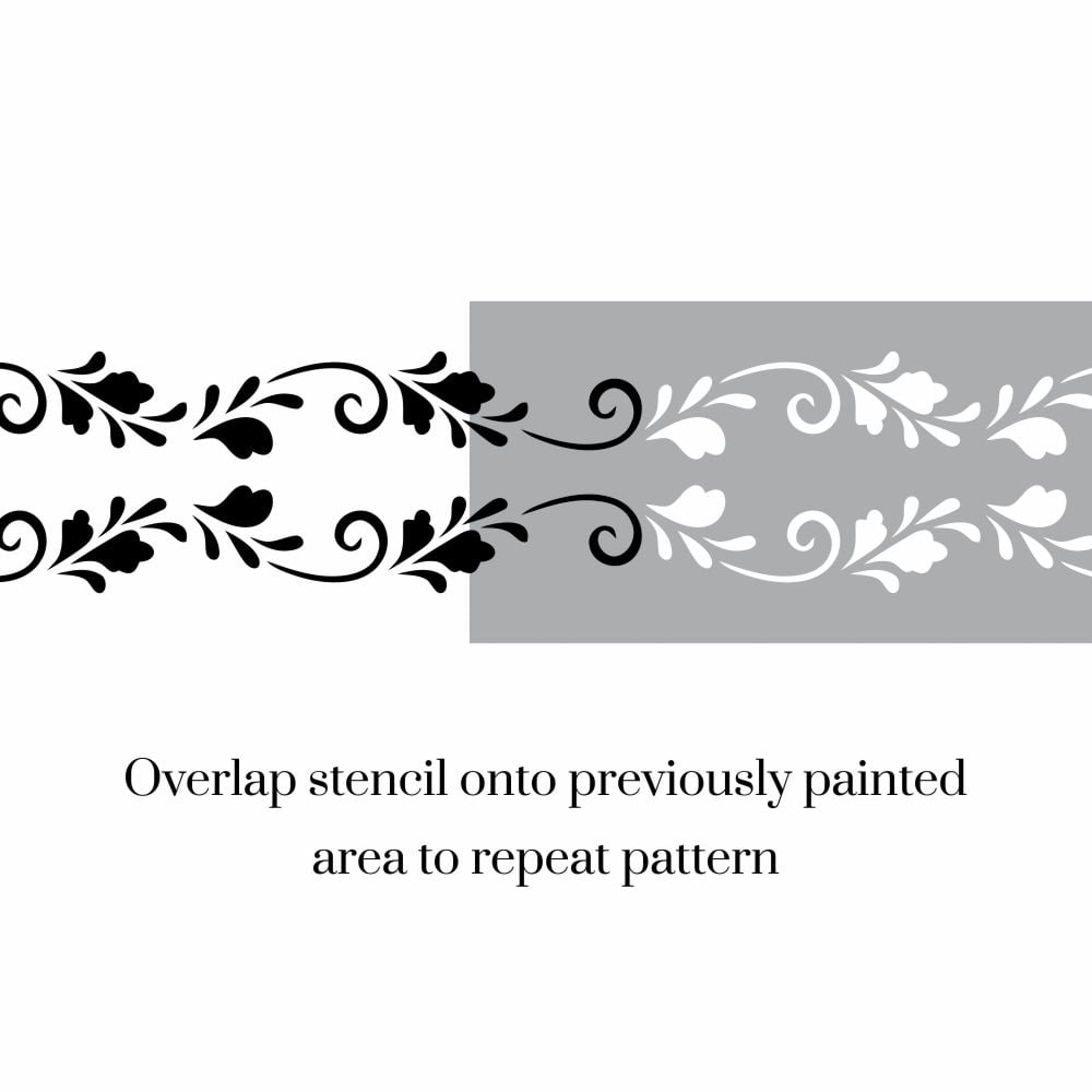 Scroll Leafy Border Stencil