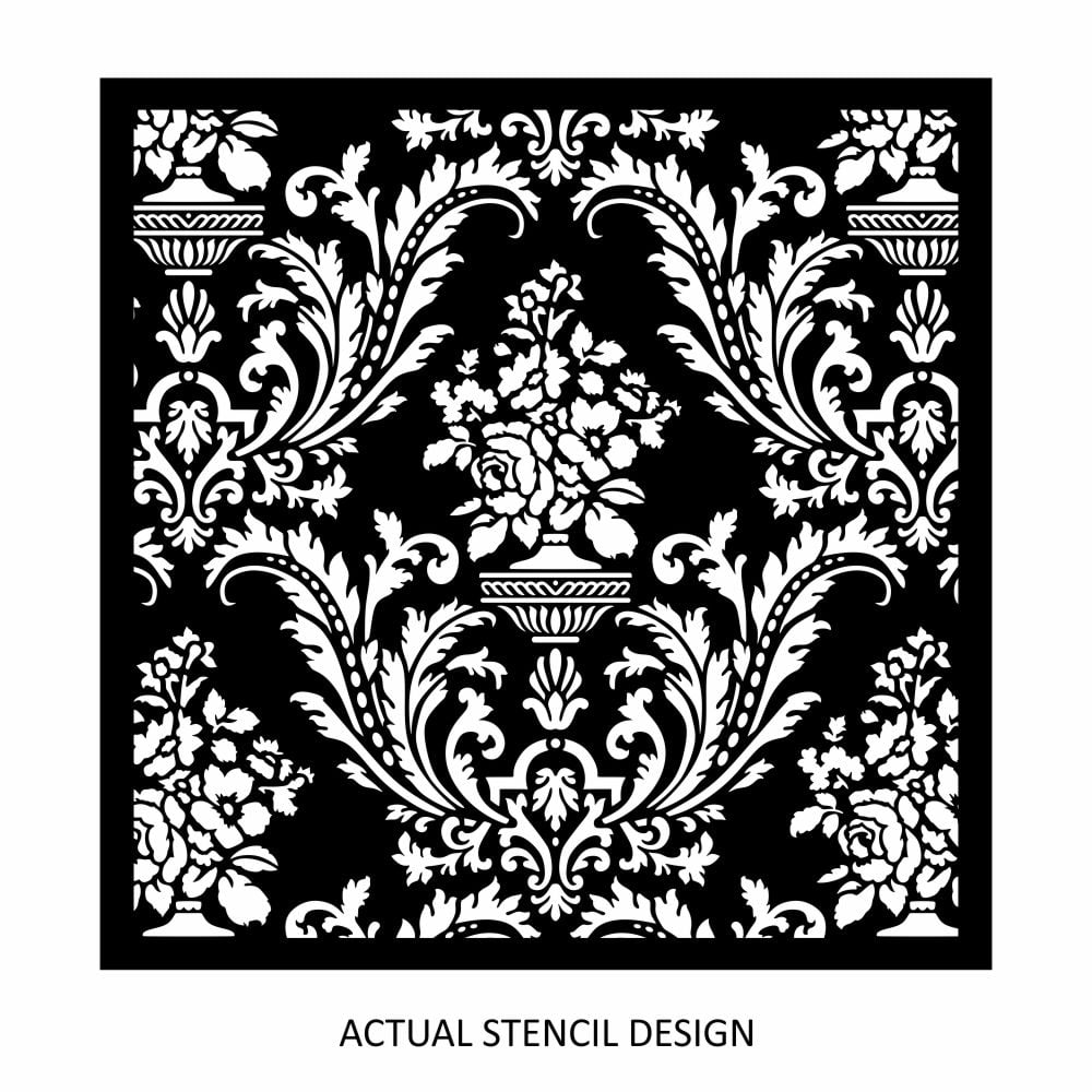 De Montespan Leafy Damask Allover Stencil