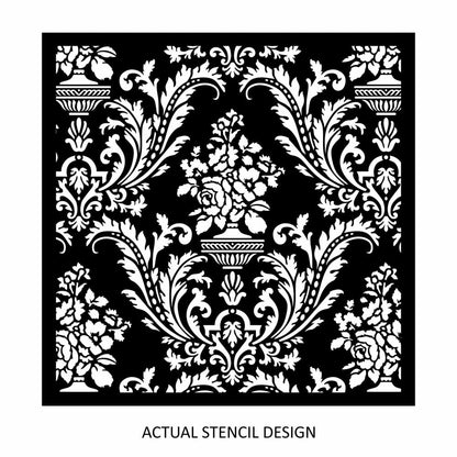 De Montespan Leafy Damask Allover Stencil