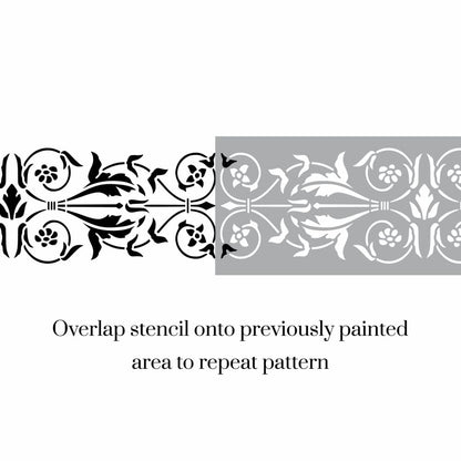 Petra Floral Border Stencil