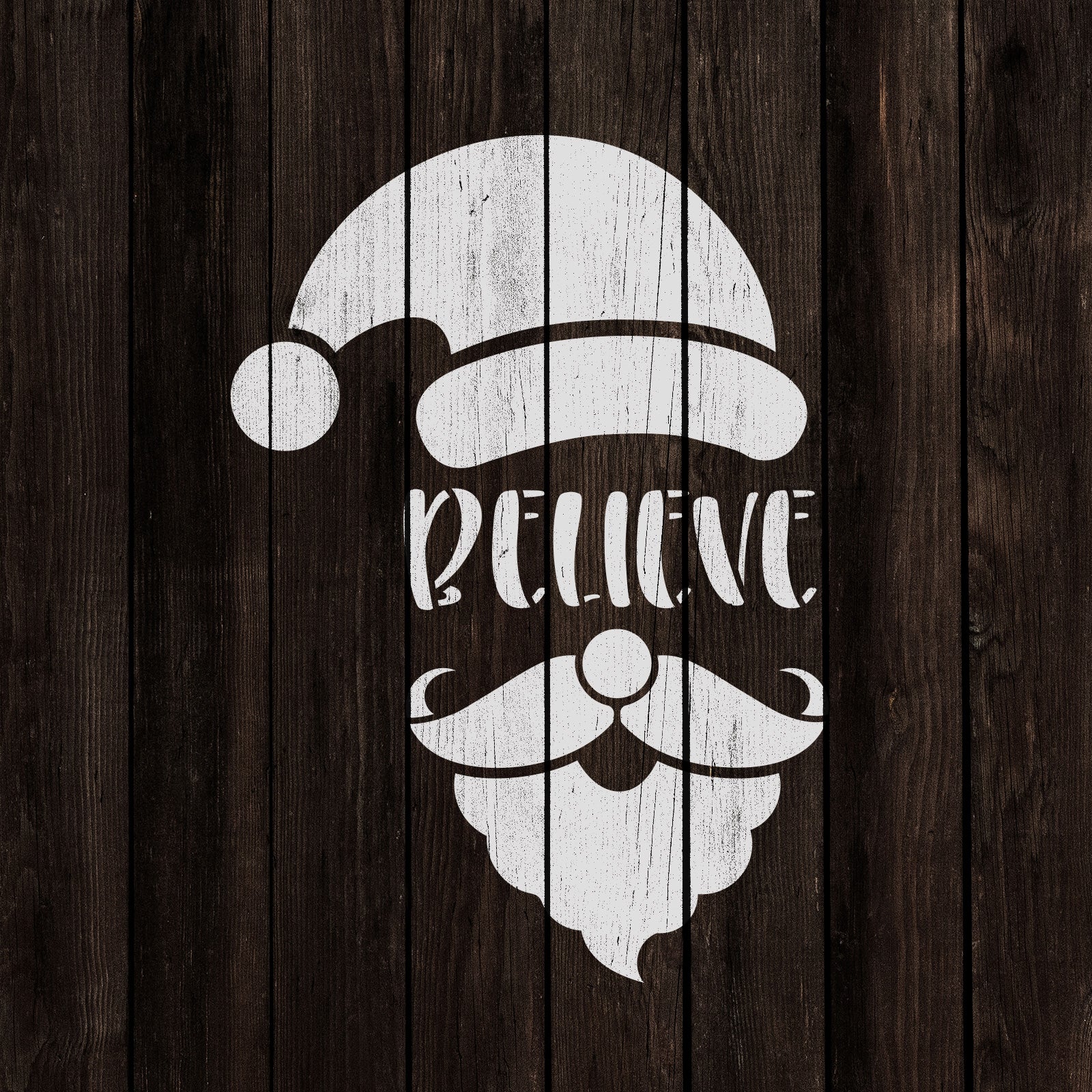 Believe Santa Hat Stencil