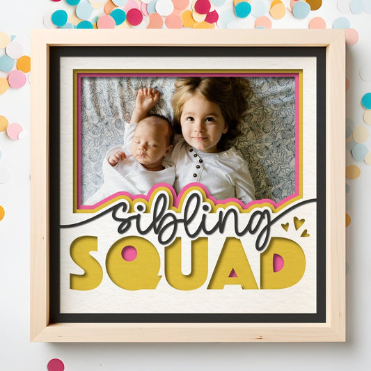 Sibling Squad - 9 x 9 Inch photo Frame - 1, 2, 3 or 6 photos / Multi Colour