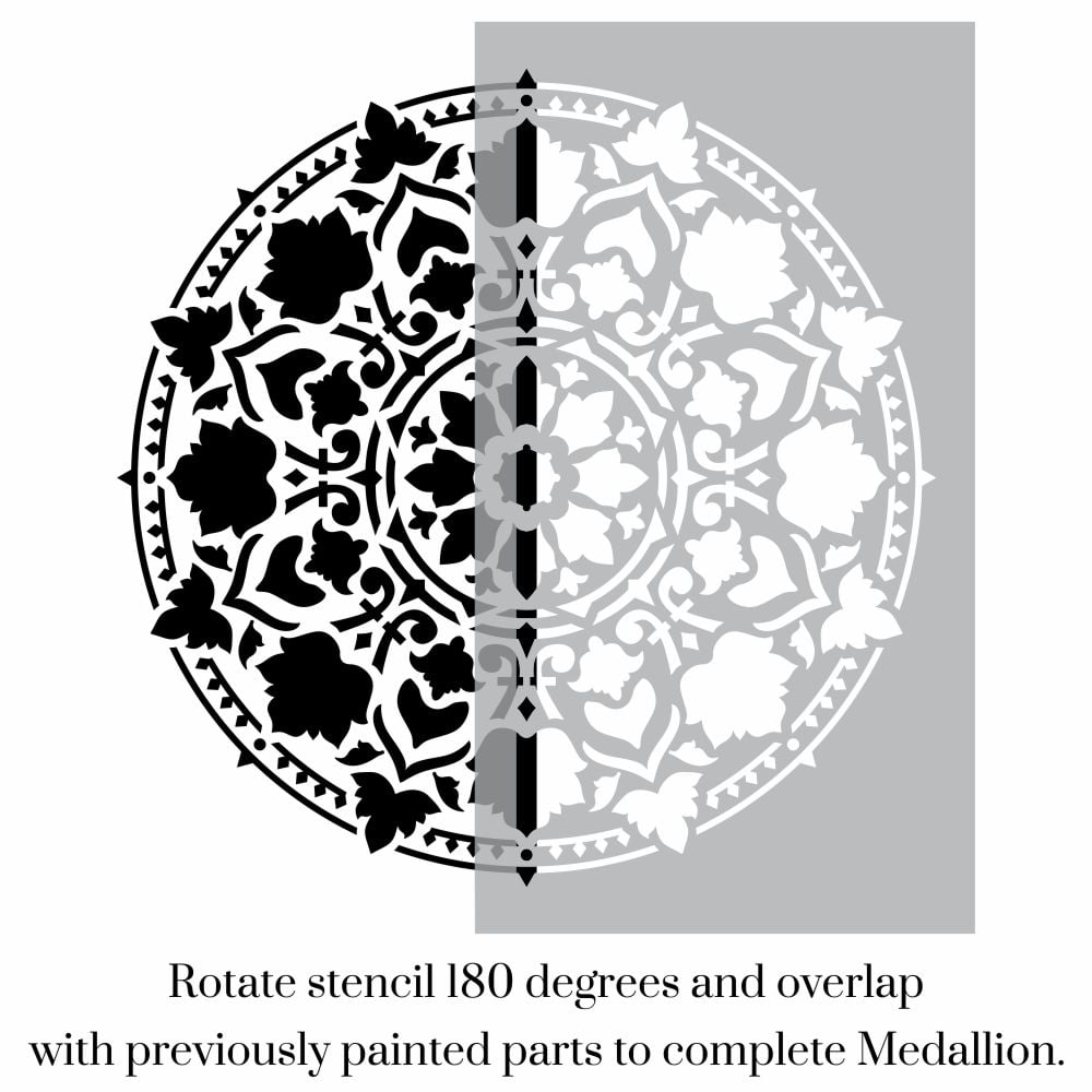 Sanzio Leafy Medallion Stencil