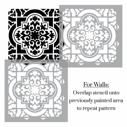 Hazaz Damask Tile Stencil