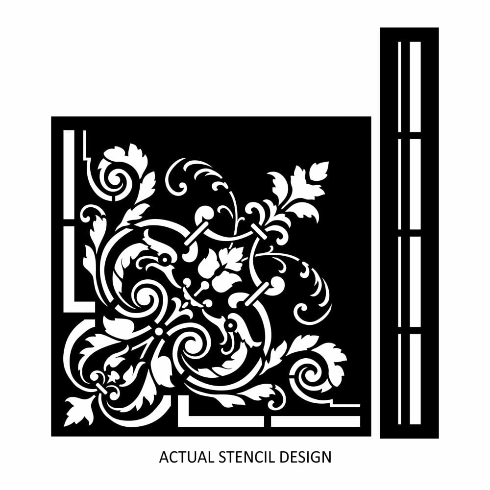 Lyon Damask Corner Stencil Set