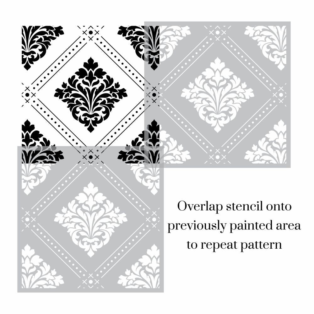 Florence Damask Diamond Wall Stencil