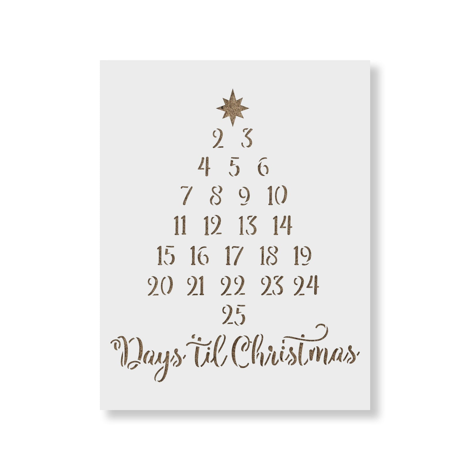 Days Till Christmas Tree Stencil