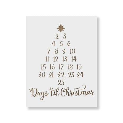 Days Till Christmas Tree Stencil