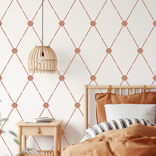 Botanical Diamond Trellis Stencil