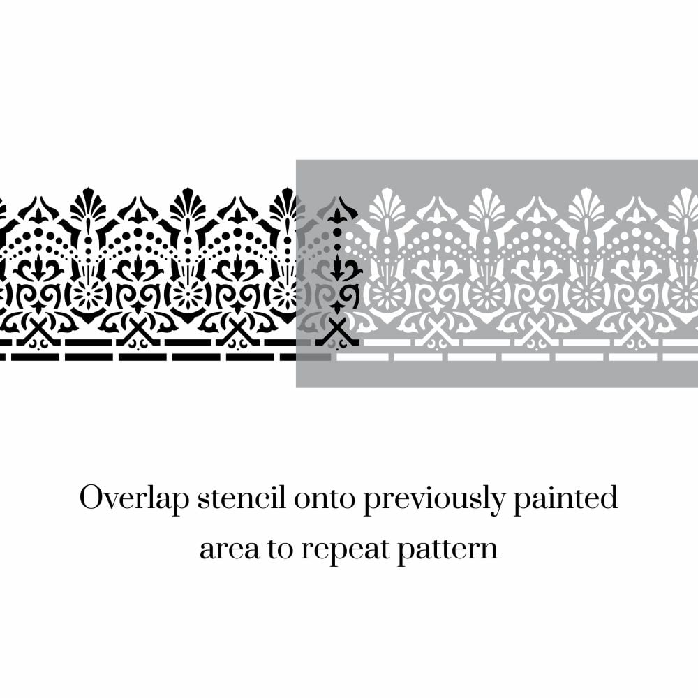 Nahla Damask Border Stencil