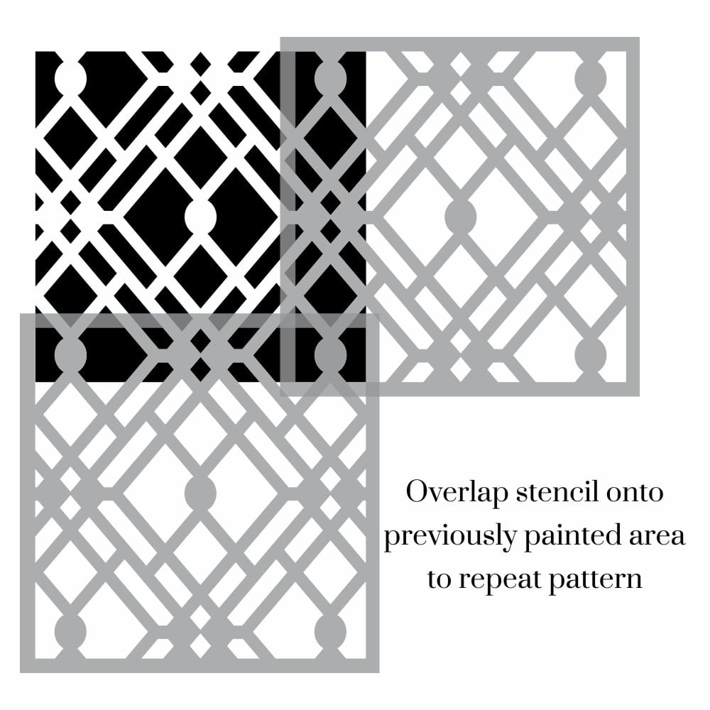 Interwoven Diamond Allover Stencil