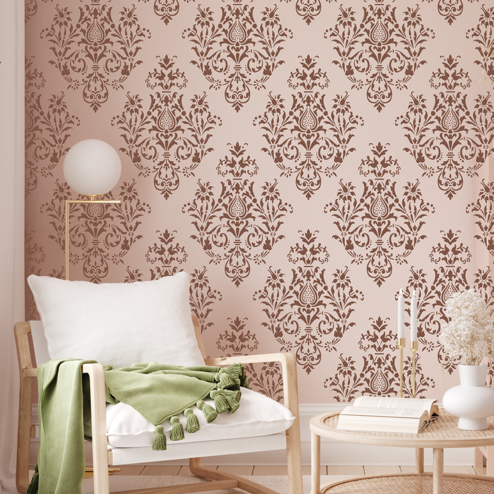 Castile Floral Damask Stencil